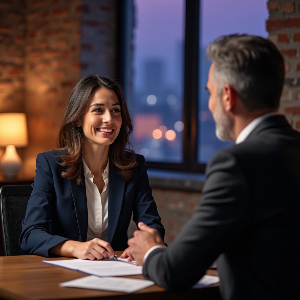 Conversație de negociere salarială într-o sală de conferință modernă